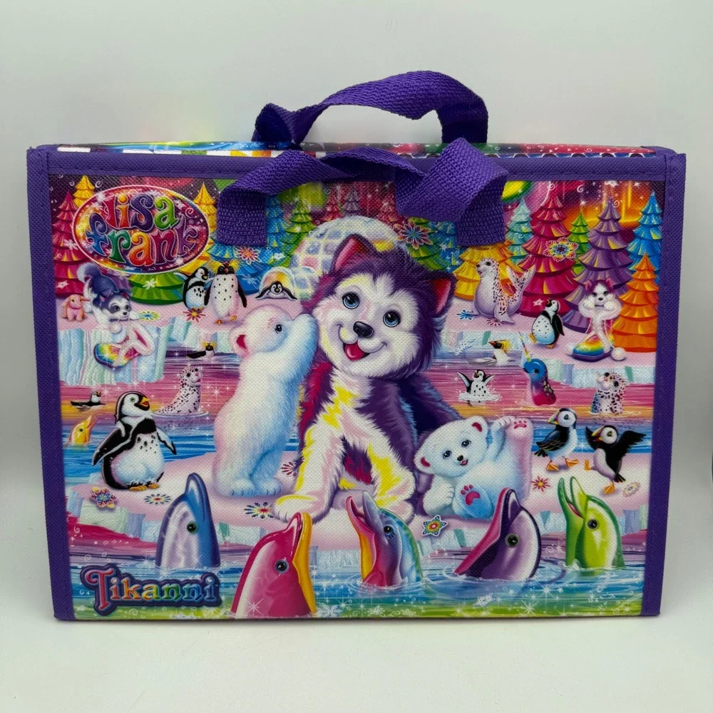 Lisa Frank Activity Set Kids Purple Tikanni Husky Rainbow Art Kit Case NEW